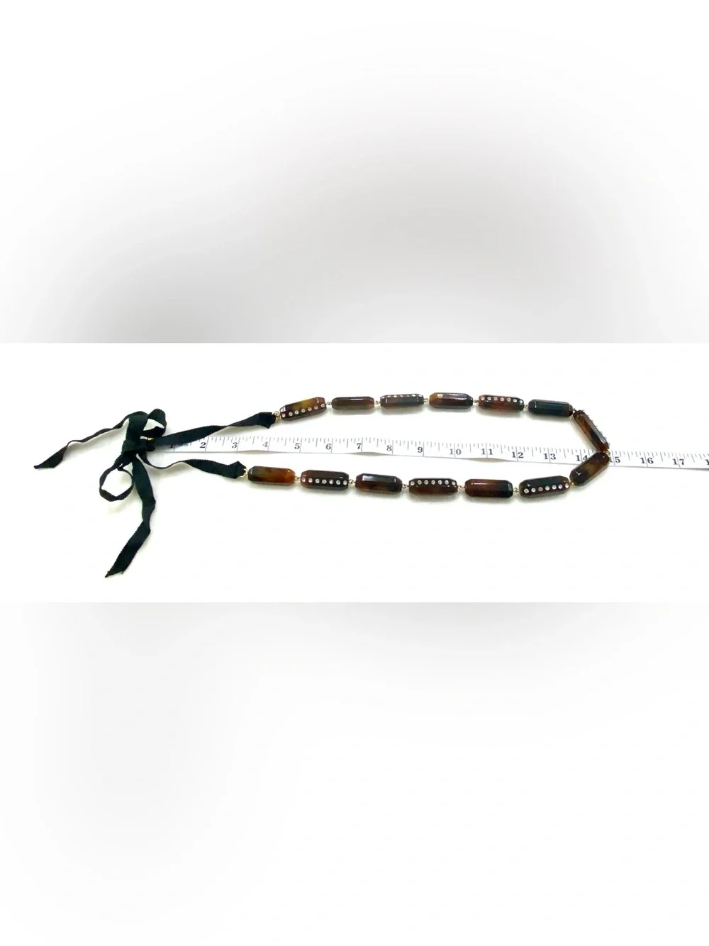 J. Crew Tortoiseshell Resin Link Necklace with Crystal Accents